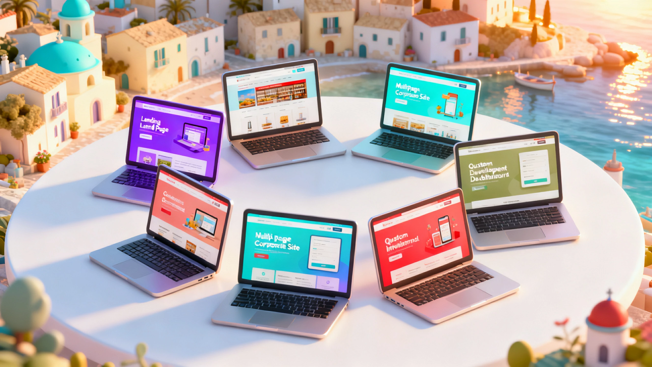 Comparativa visual de diferentes tipos de sitios web para negocios en México