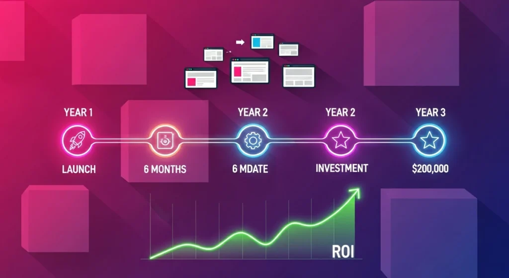 gráfica de retorno de inversión ROI de página web para negocios